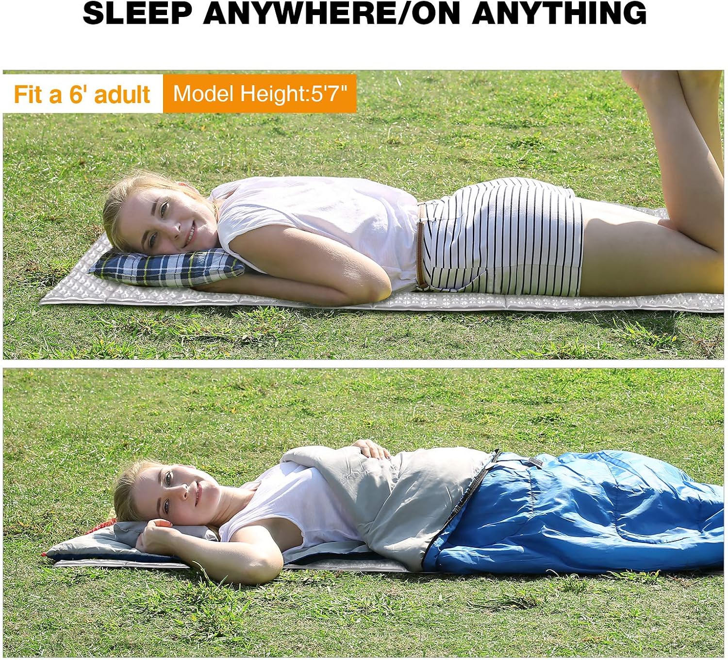 REDCAMP Closed Cell Foam Sleeping Pad for Camping, 22" Wide Lightweight Folding Camping Pad for Hiking Backpacking, 72"x22"x0.75", Grey 1 Pack : Sports & Outdoors