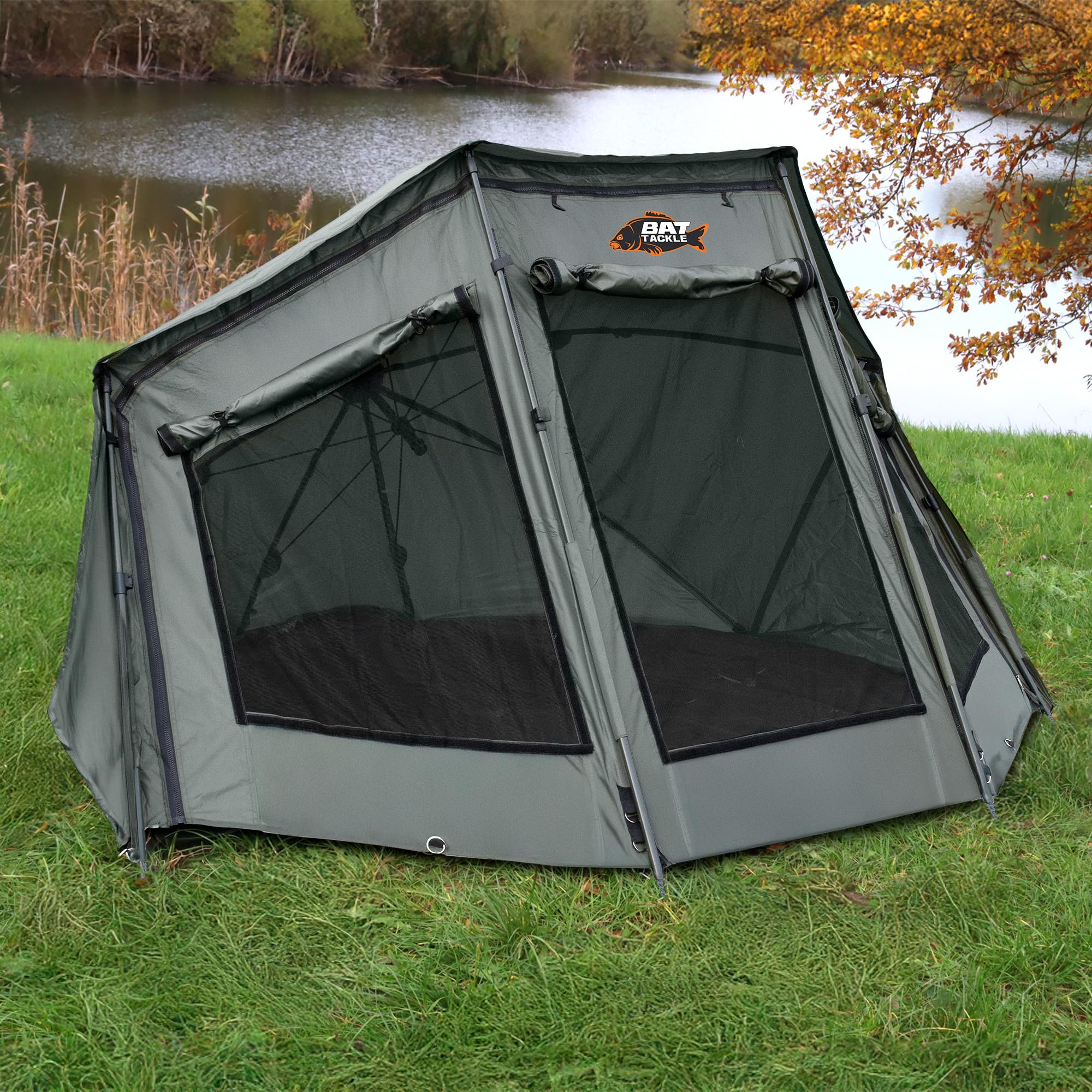 Brolly Full Cover 190 Angel-Brolly, 190 × 120 cm | Abnehmbare Front, 210D Oxford PU Material, ca. 4,9 kg, mit Fenstern & Tür, wetterfest