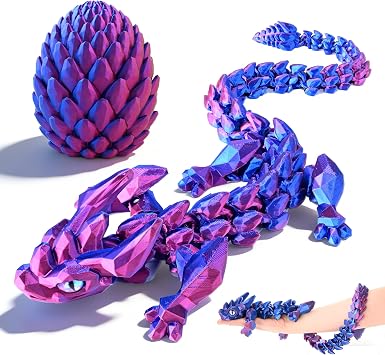 Large 23.6 Articulated Dragon Fidget Toy, 3D Oversized Printed Dragon Egg, Big Articulated Dragon Toy, Party Favors Fantasy Gifts for Kids Teens Collectors