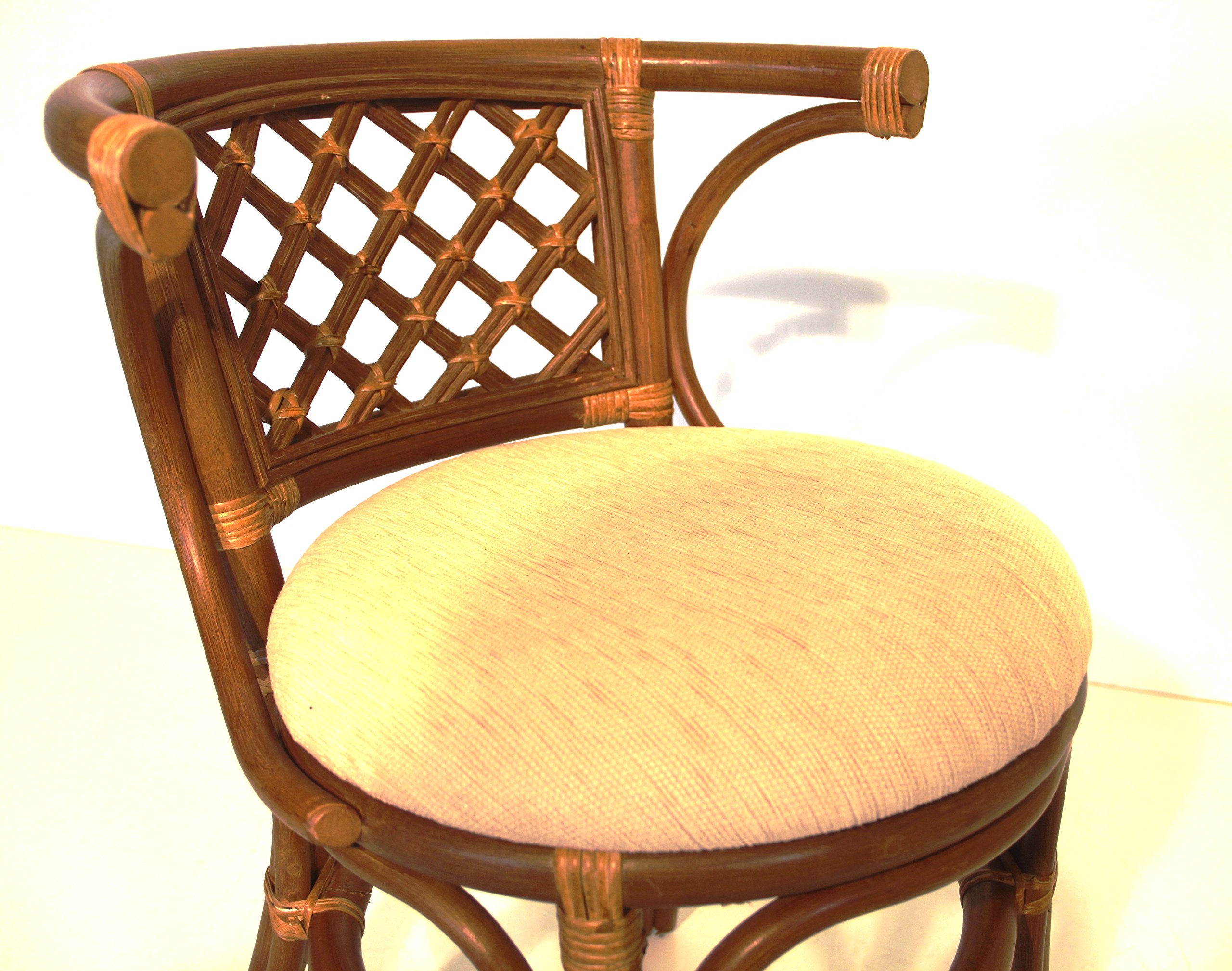 Borneo Compact Dining Set Table with Glass Top +2 Chairs Colonial