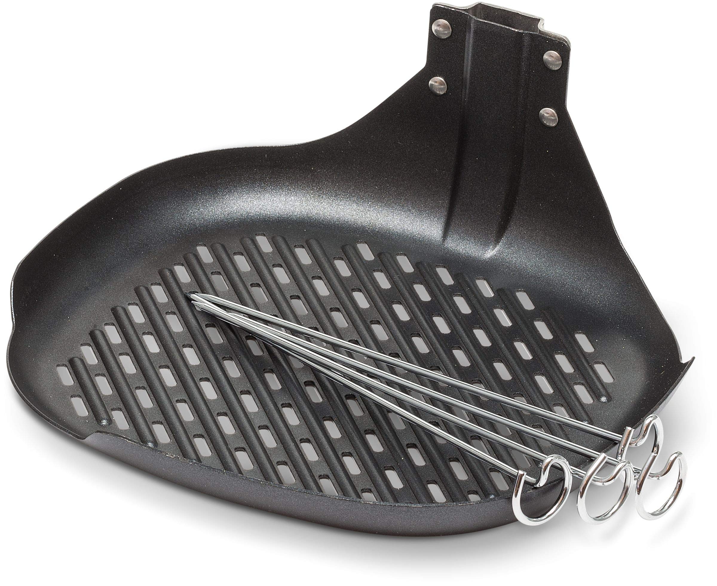 Philips Airfryer Zestaw grillowy L – Płyta nieprzywierająca, 4 Szpikulce, Idealny do ryb, mięsa i warzyw, Łatwe czyszczenie (HD9941/00)