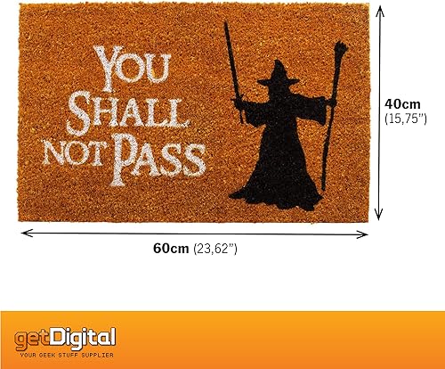 Miniatura 3 de Felpudo para la puerta getDigital You shall not pass | Alfombra de entrada para la puerta delantera | Fabricada con fibras de coco naturales de alta
