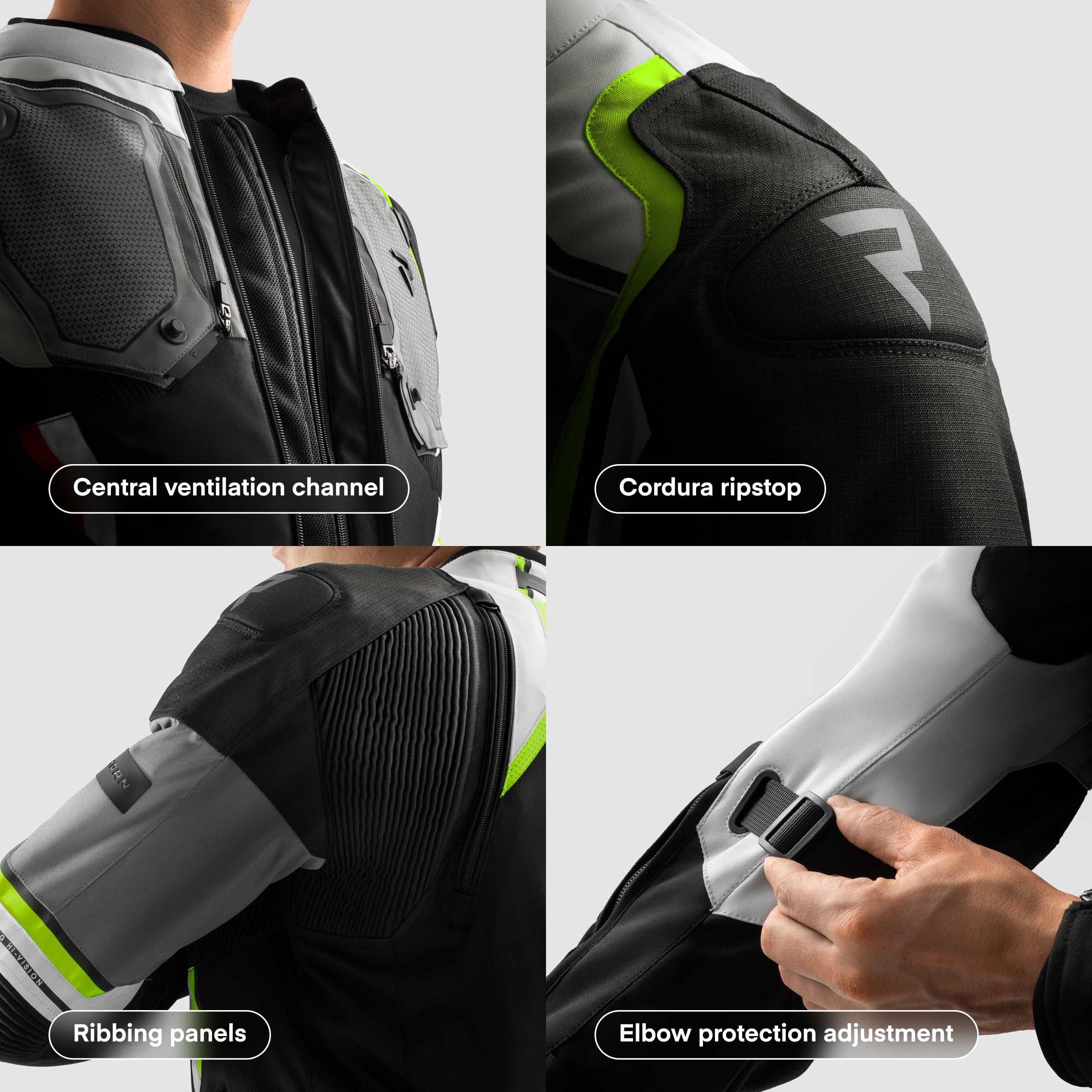 REBELHORN Borg II Kurtka Motocyklowa Męska | Tekstylna | Ochraniacze Łokci, Ramion i Pleców Poziom 2 | Membrana HydraShield PRO In&Out | Panele Wentylacyjne | Rozmiary do 10XL