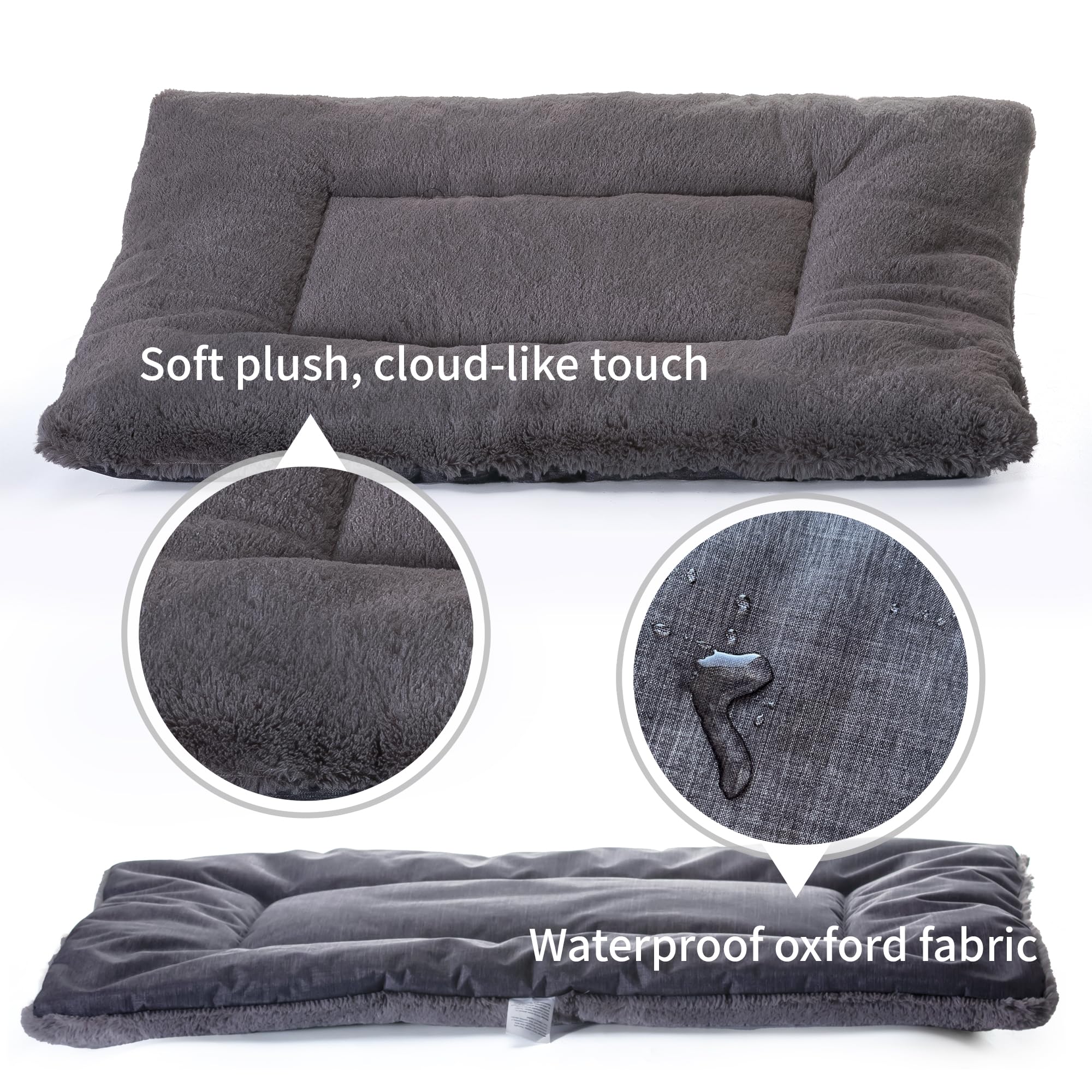 Waschbar Hundematte, Hundedecke Große Hunde 104 x 71 cm, Doppelseitige Hundekissen Katzenbett, Superweiche Hundedecke mit wasserabweisender Unterseite für Innen und Unterwegs