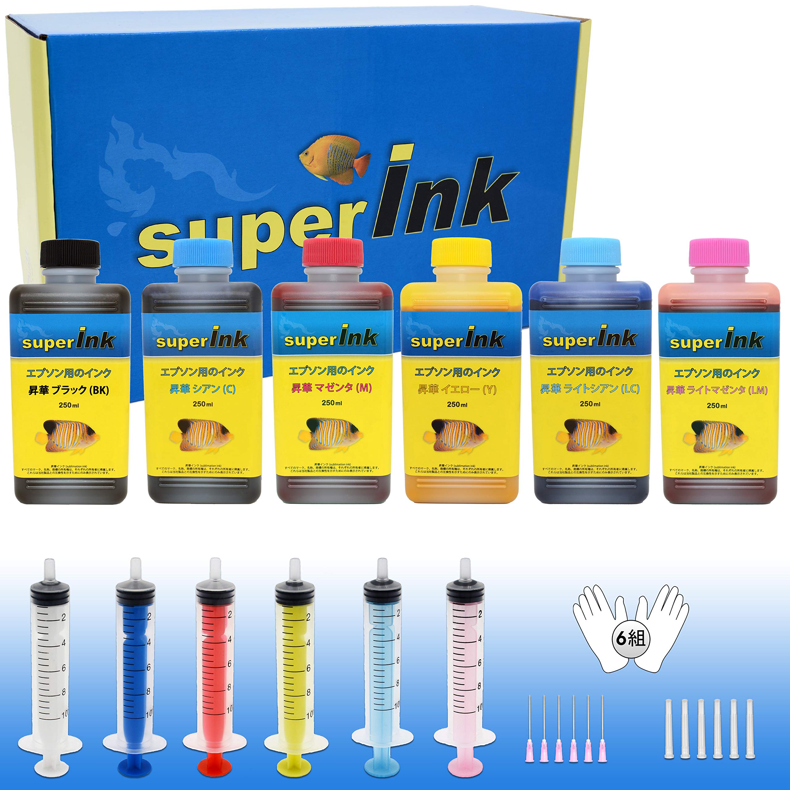 Amazon.co.jp: superInk (L) ラージ キット 6色セット（昇華