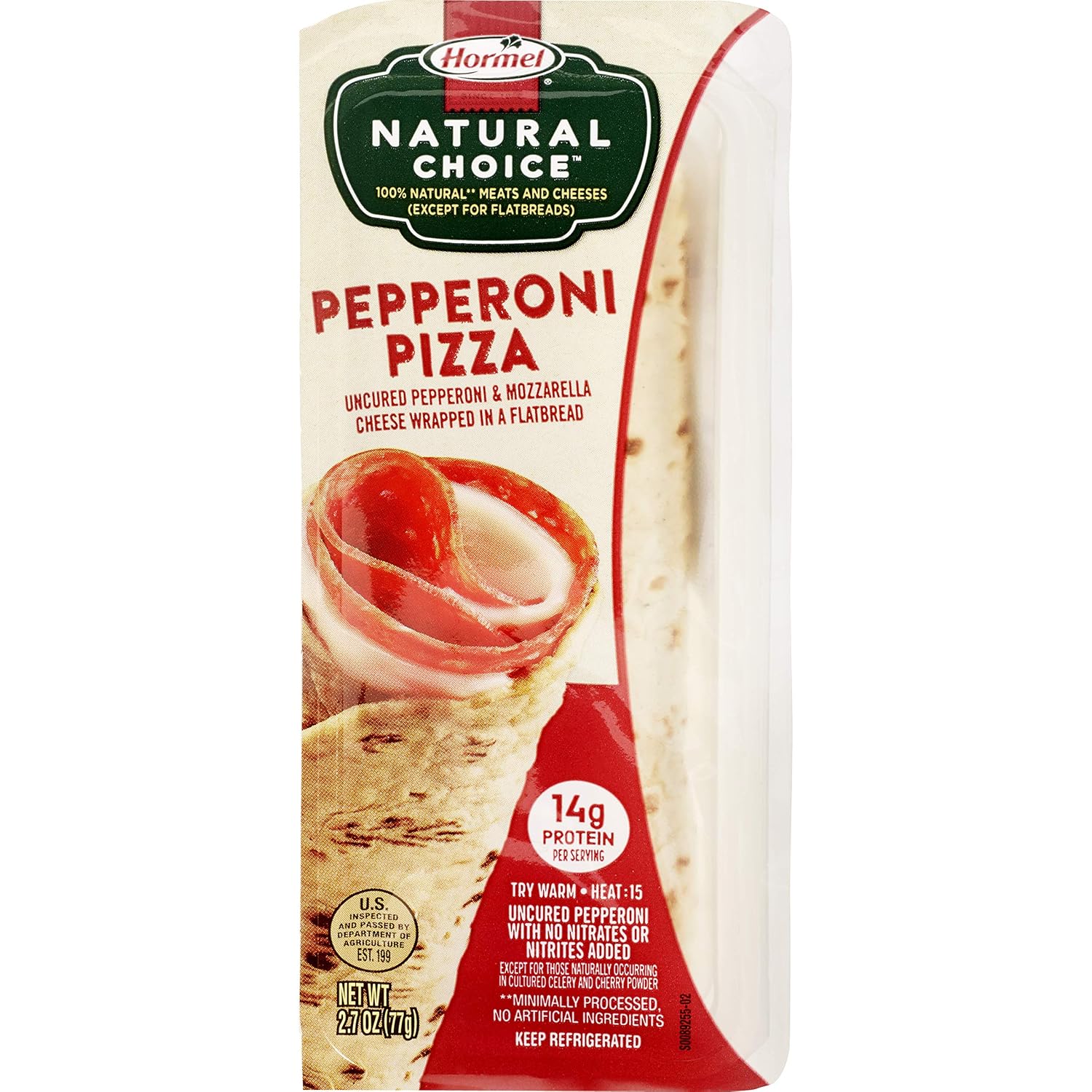 HORMEL NATURAL CHOICE Pepperoni Pizza Flatbread Wrap, 2.7 Oz