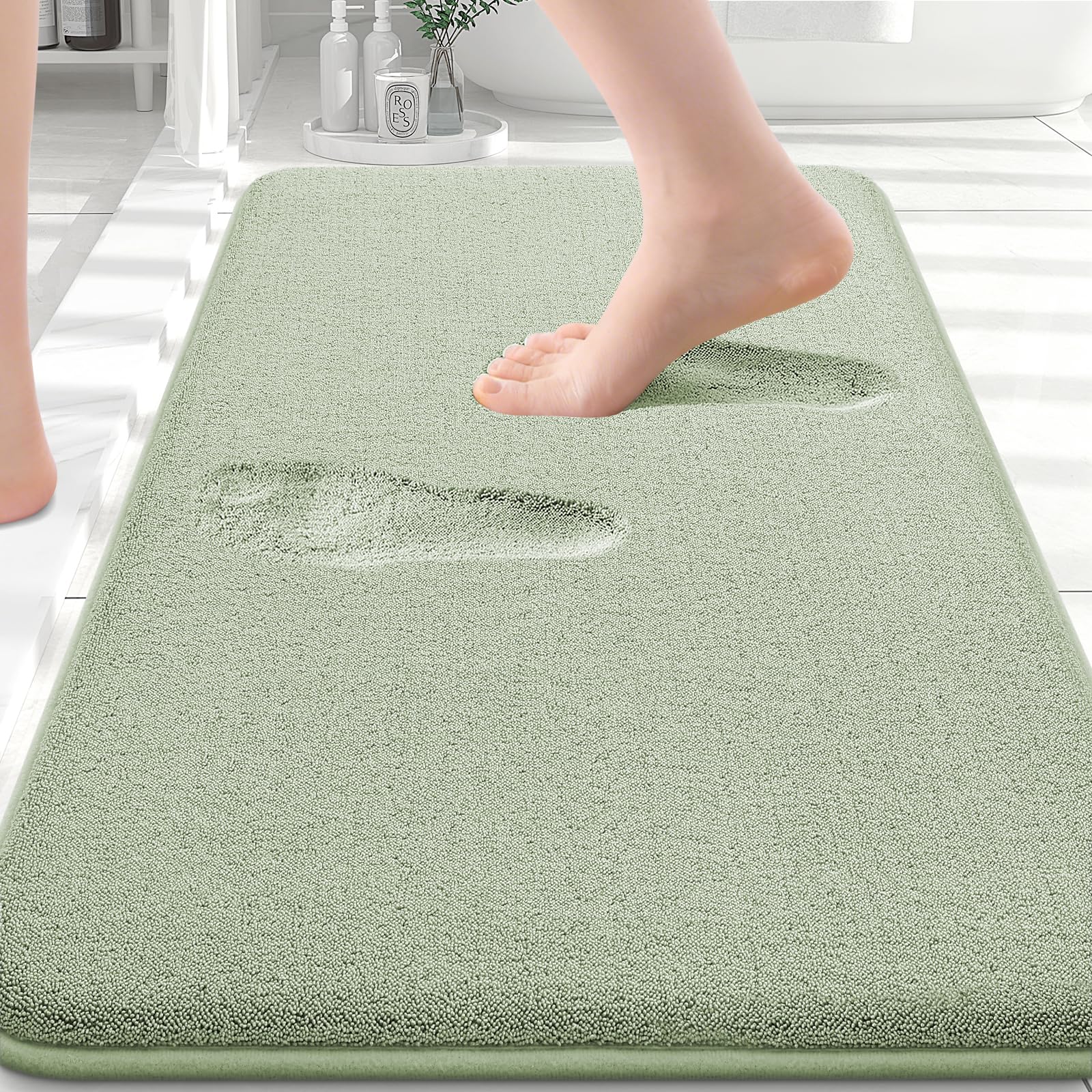 Smiry Smiry Memory Foam Bath Mat 30x20, Extra Soft Absorbent Bathroom Rugs