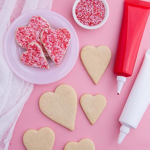 Miniatura 7 de Cookie Cutter Kingdom, Cortadores de galletas de corazón, paquete de 3, acero inoxidable, acabado recubierto hermoso, molde para pasteles, galletas