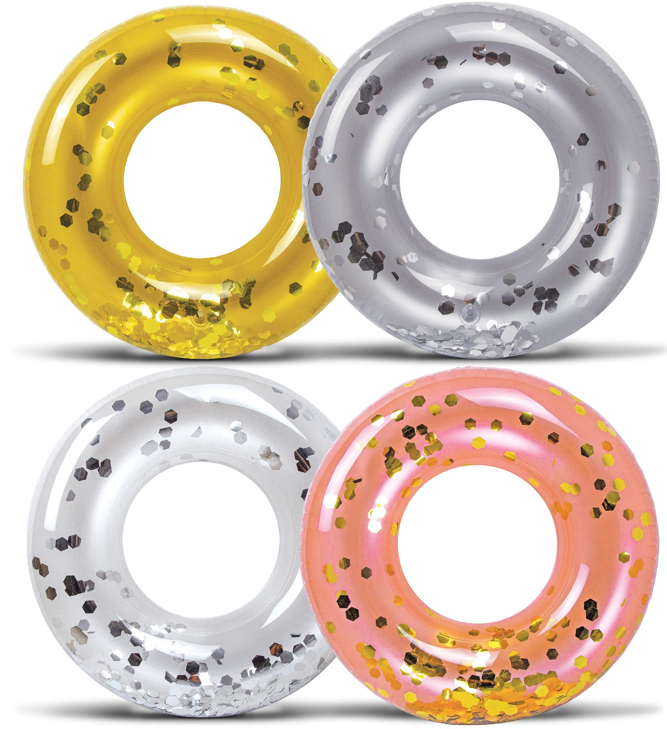 Buy POZA 4 Color Pack Kids Inflatable Pool Float Tubes Pearl, Gold