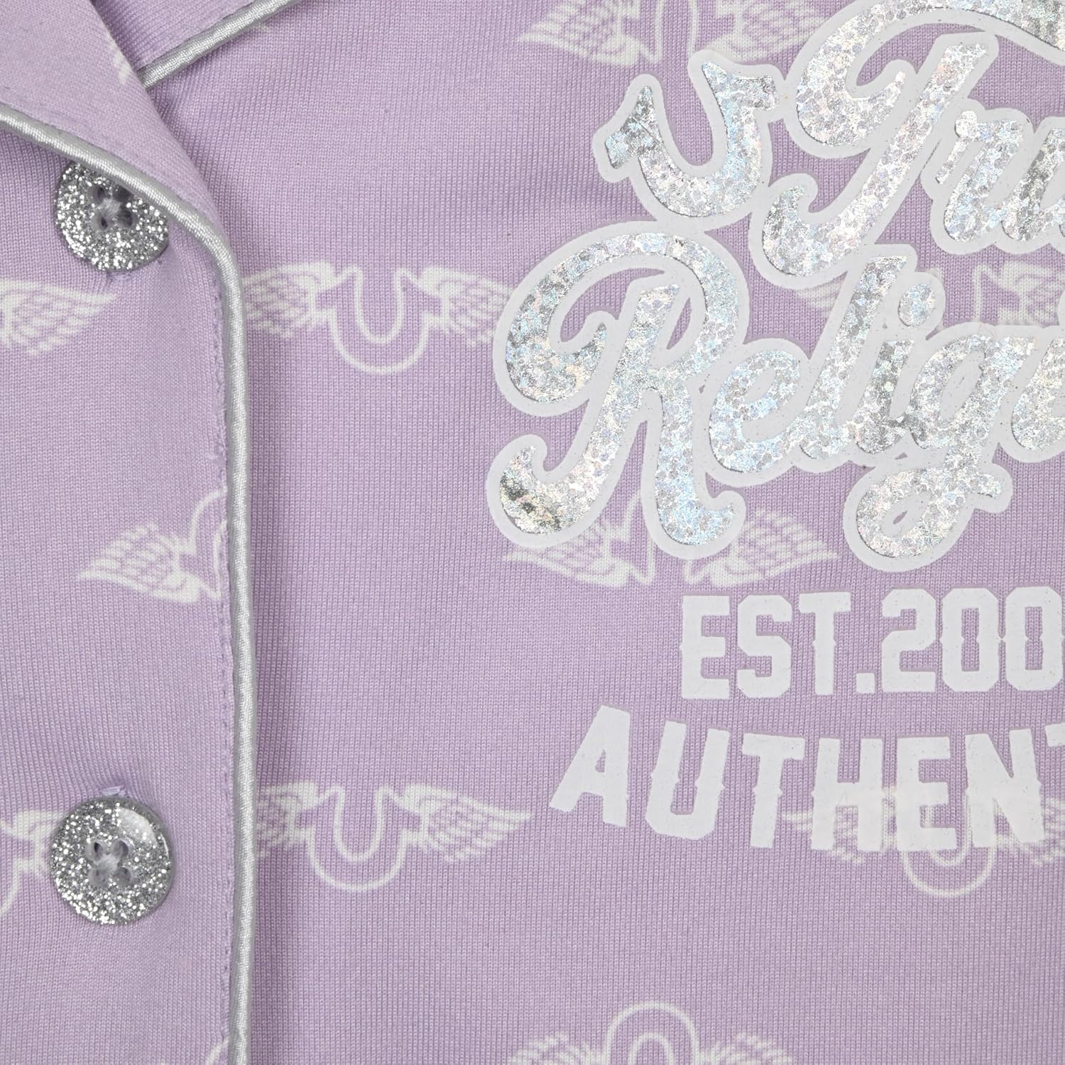 True Religion Girls Pajama Short Sets for Kids Button Front Short Sleeve Shirt and Sleepwear Shorts in Sizes 3T to 16