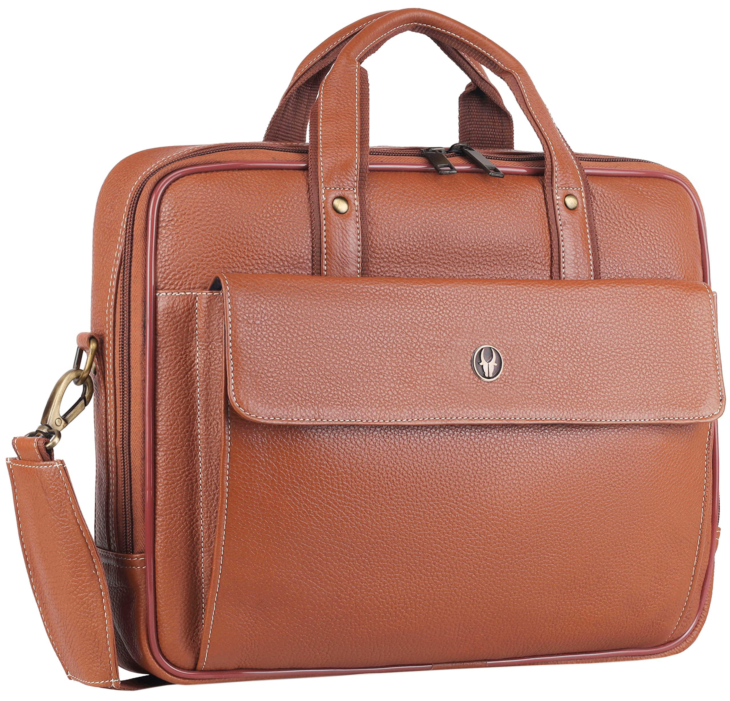 WildHorn Leather Laptop Messenger Bag for Men I Fits Upto 15 6 Inch Laptop MacBook I Padded Laptop