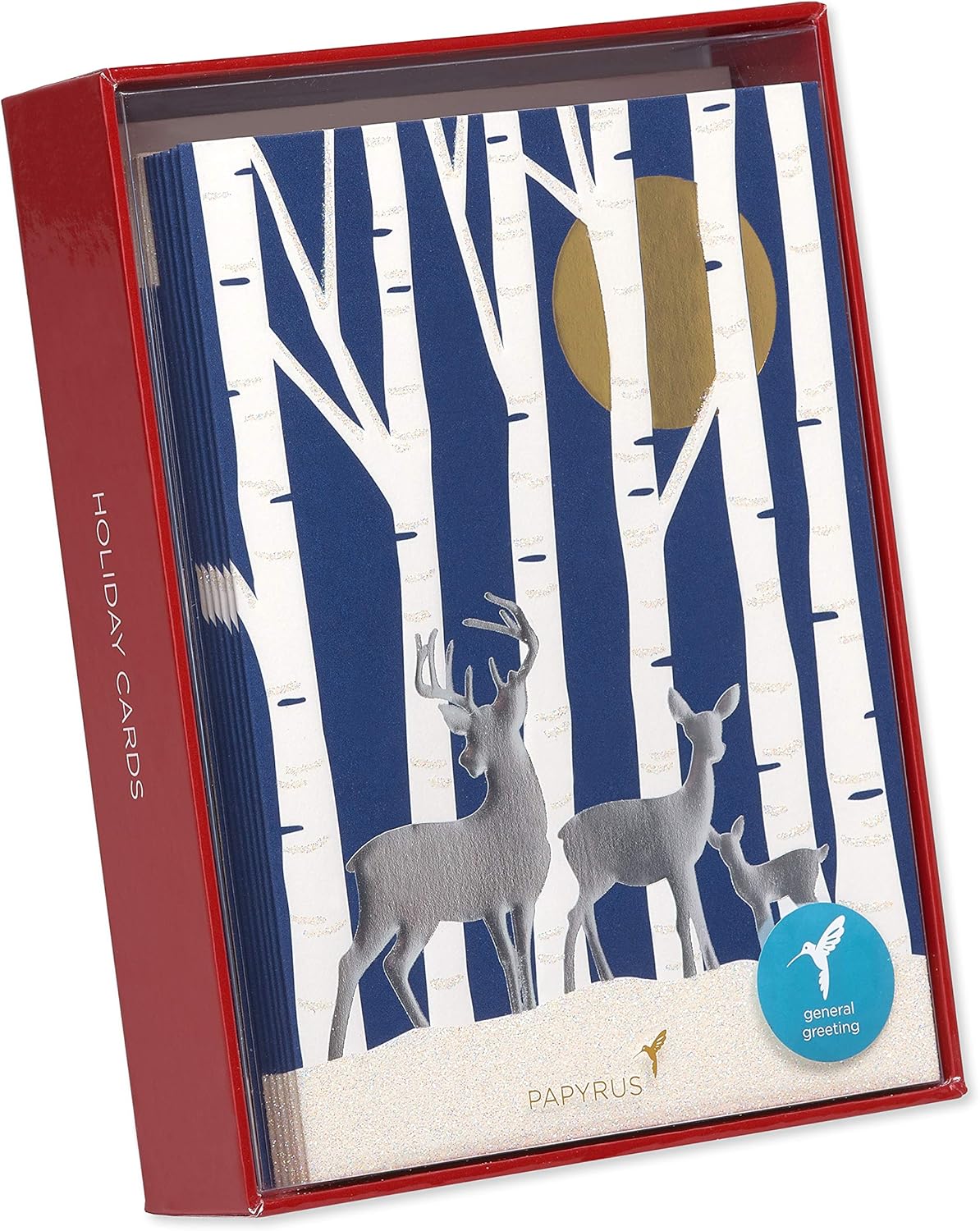 Papyrus Boxed Christmas Cards with Envelopes, Thinking of You with Warmest Wishes, Deer (12-Count) - Image 6