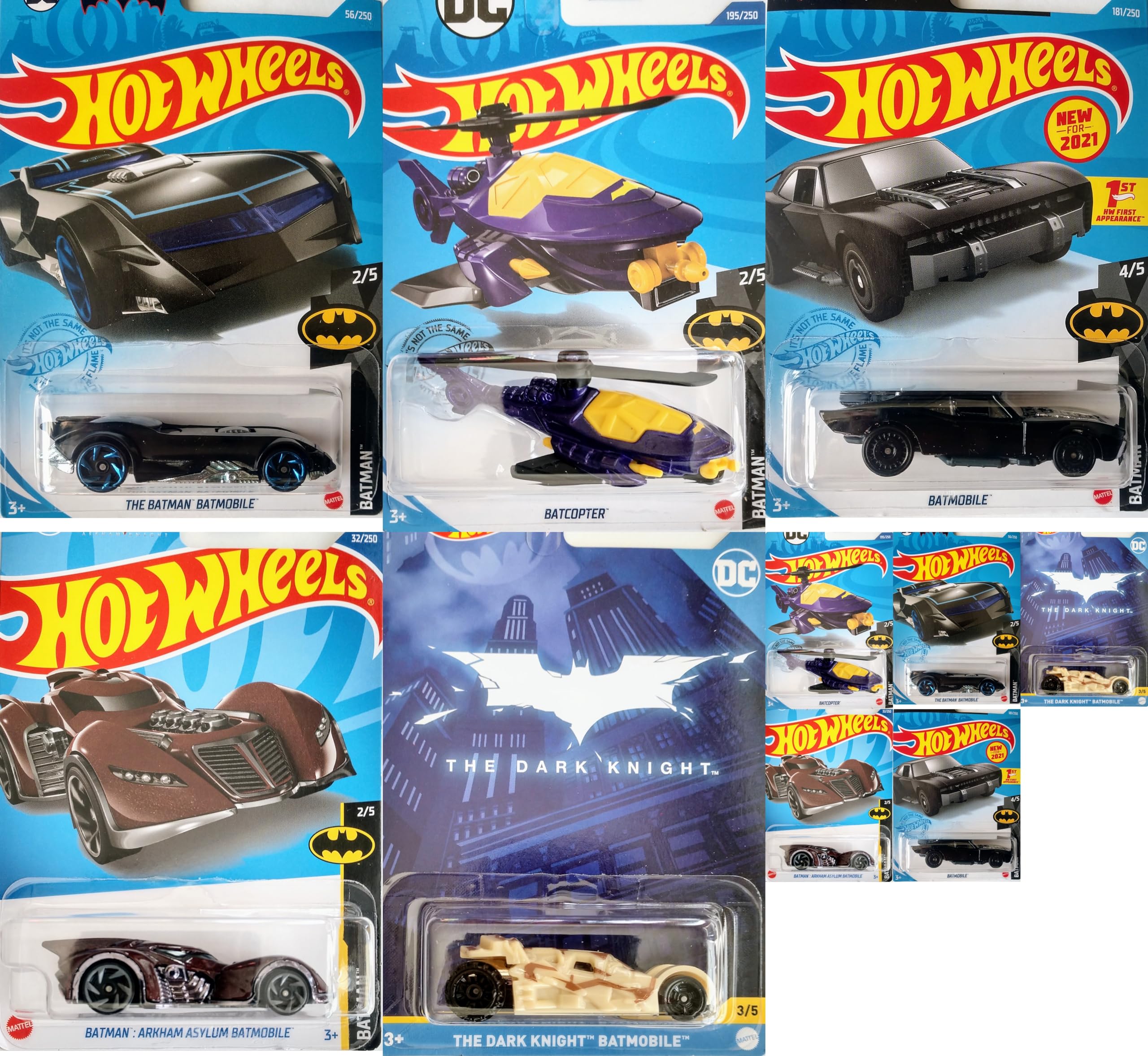 Hot Wheels Batman 5 Car Set Bundle Version 1