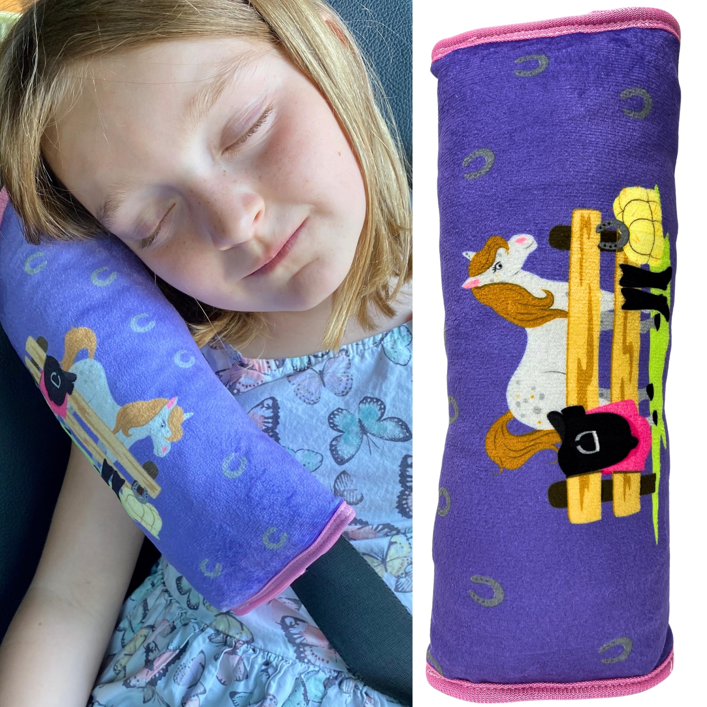 HECKBO Almohadilla para coche con dibujos de monstruos para niños - lavable a máquina suave, tacto de peluche, almohadilla cinturón de seguridad — view 11
