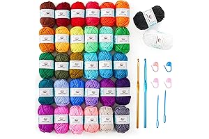 Juego de Inicio de Hilos de Crochet para Tejer, 1440 Yardas Kit...