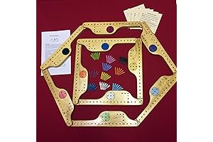 Pegs and Jokers Wood 10-Player Family Board Games For Adults and Kids...