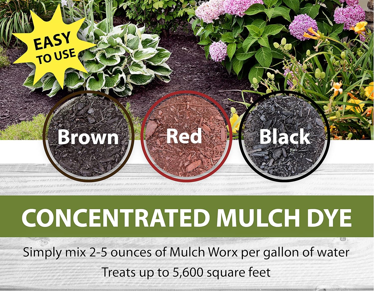 MulchWorx Black Mulch Color Concentrate - 5,600 Sq. Ft. - Pure Midnight Black Mulch Dye Spray