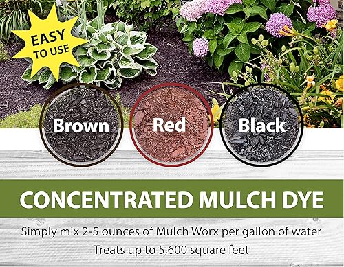 Vista 8 de MulchWorx Black Mulch - Concentrado de color de mantillo negro, un cuarto de galón, trata 2,800 pies cuadrados - Spray de tinte de mantillo negro