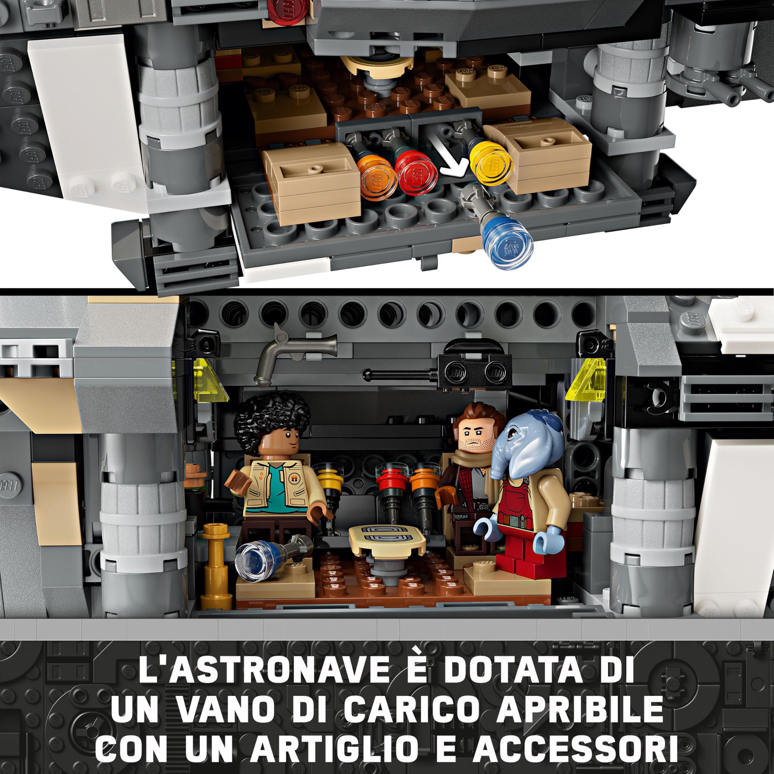 LEGO Star Wars Onyx Cinder, Astronave Giocattolo da Costruire dalla Serie TV Skeleton Crew, Giochi per Bambini e Bambine da 10 Anni con 5 Minifigure di Personaggi, Idea Regalo da Collezione 75374