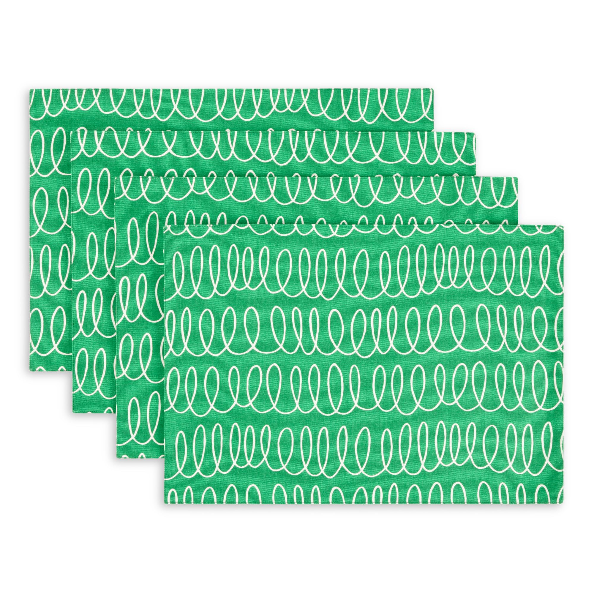 Set de table Kate Spade 100% coton lavable lot de 4 napperons verts crème