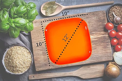 Miniatura 3 de Bruntmor Platos de cerámica de 10 pulgadas, platos para servir, juego de 6, platos cuadrados, multicolor, simple y moderno, platos de postre, juego