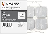 Reserv 2x2 Reusable TENS EMS Electrode Pads - Premium Latex-Free Gel, Fabric Backed, 20 Pack for Pain Relief