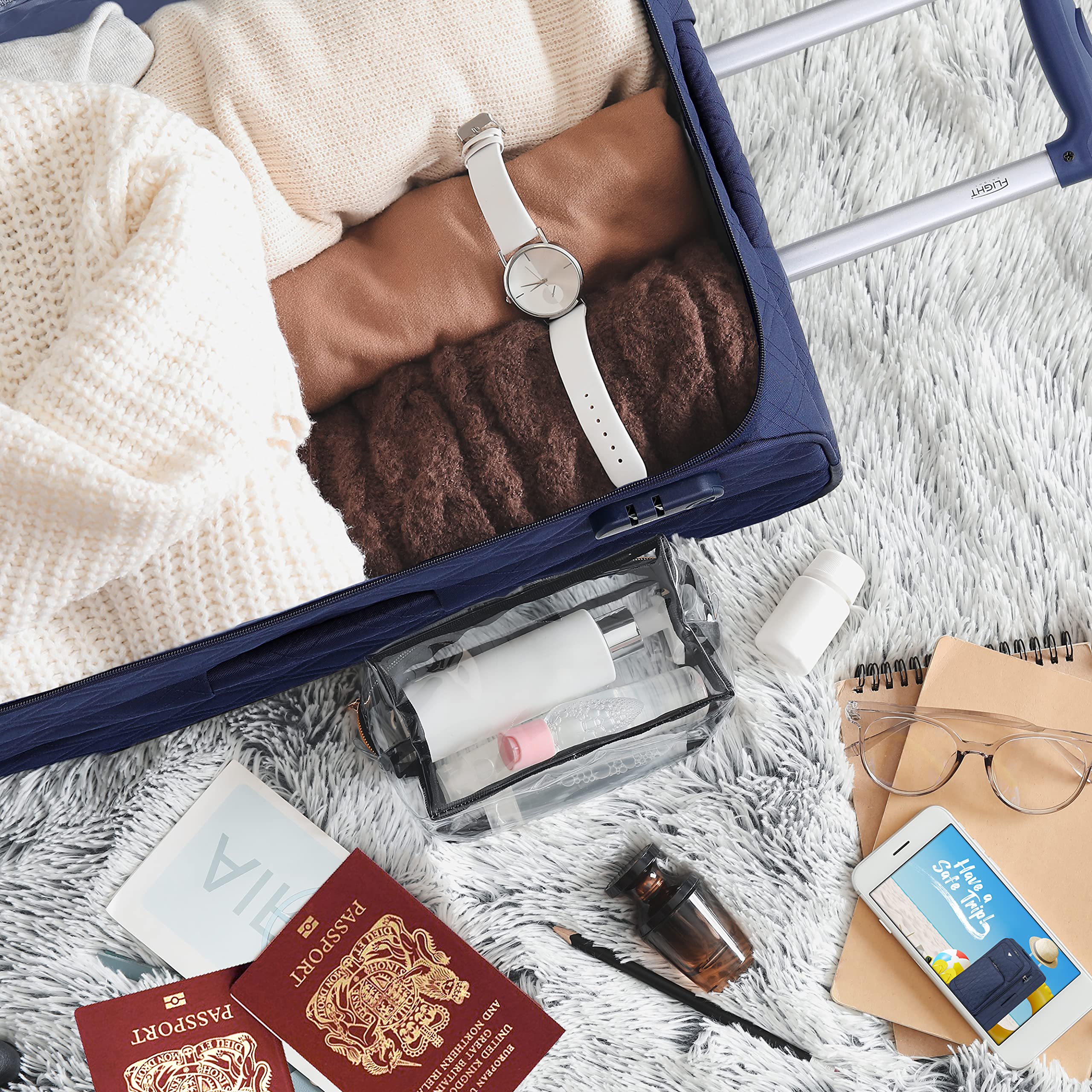 Flight Knight Lightweight 4 Wheel 800D Soft Case Quilted Suitcases Anti Crack Cabin & Hold Luggage Options Approved for Over 100 Airlines Including easyJet, BA & Many More!