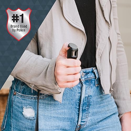 Miniatura 6 de SABRE Kit de defensa personal en aerosol de pimienta, 25 ráfagas, rango de 10 pies, agarre de dedo para un objetivo mejor y más rápido, batería