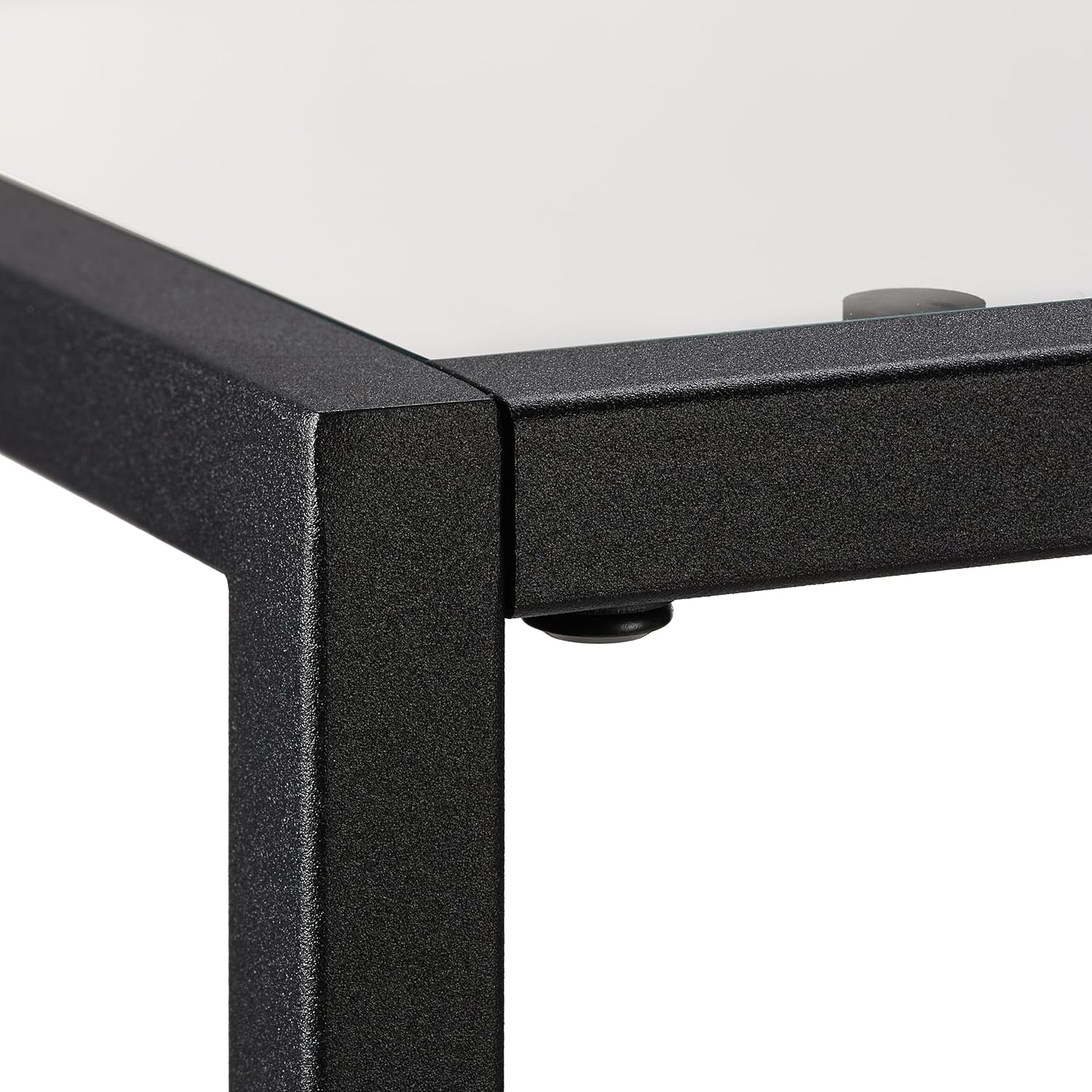 Relaxdays Console Table, 2 Shelves, Hallway & Living Room, Metal, Glass, H x W x D: 70 x 110 x 30 cm, Black