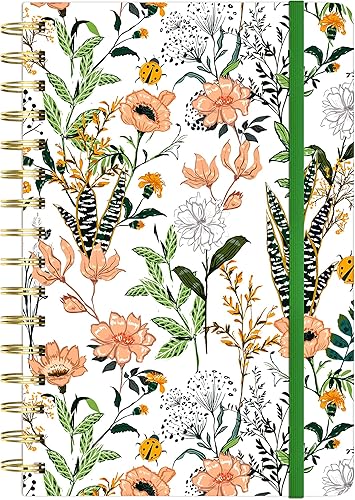 Huamxe Cuaderno de diario en espiral, diario forrado de tapa dura para mujer, 8.4 x 6 pulgadas, papel grueso de 160 páginas, lindo cuaderno estético