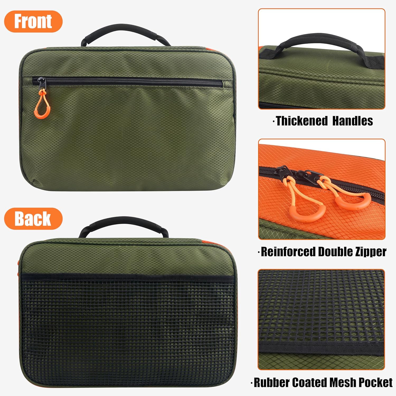 OROOTL Fishing Lure Bag Utility Binder Tackle Bag Waterproof Soft Plastic Bait Storage Bag Saltwater & Freshwater Fishing Tackle Organizer with Padded Handle for Bass Kayak Boat Fishing Men Gifts