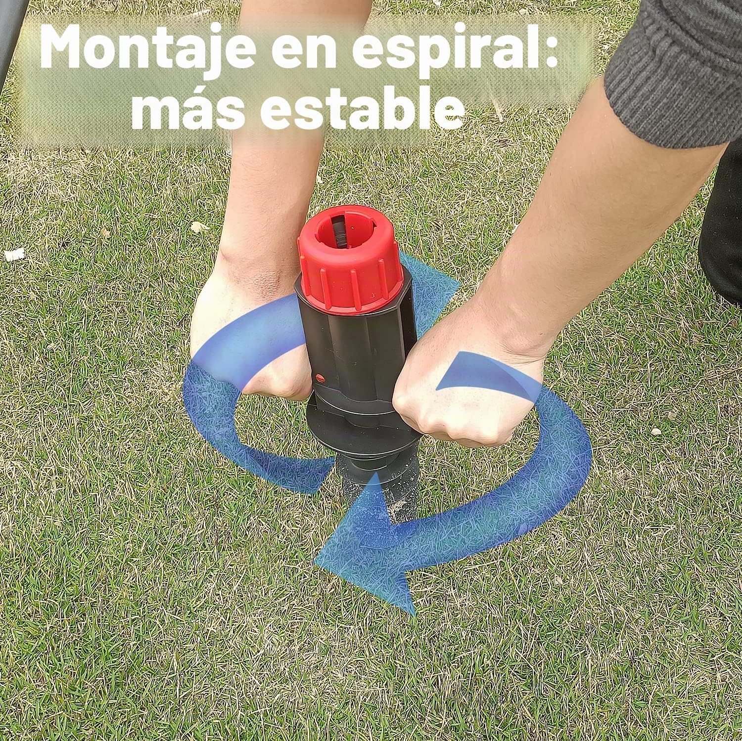 LEcylankEr Base Sombrilla - Pincho Sombrilla Playa con Mango Plegable | Soporte Sombrilla Playa Atornillable con Mango para Playa, Arena, Césped, Suelo, para Postes de 22-32 mm