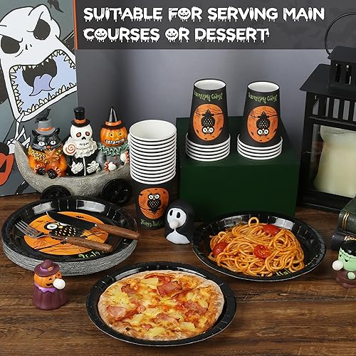 Miniatura 3 de Mr. Pen - Juego de platos y tazas de Halloween, 48 piezas, tazas y platos de Halloween, platos y tazas de fiesta de Halloween, vajilla de Halloween,