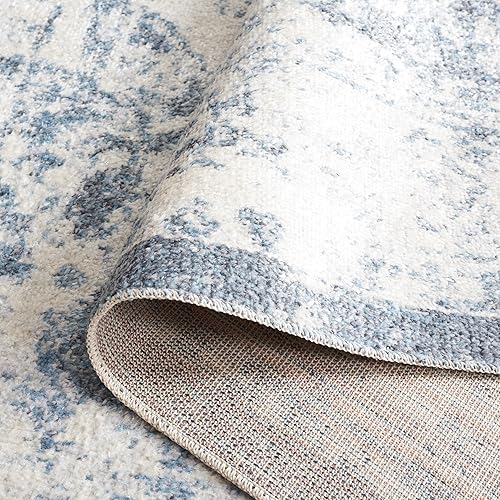 Miniatura 3 de Safavieh Baltimore Collection - Alfombra cuadrada de 6.7 pies, color gris claro y azul, lavable a máquina, diseño desgastado chic, ideal para sala