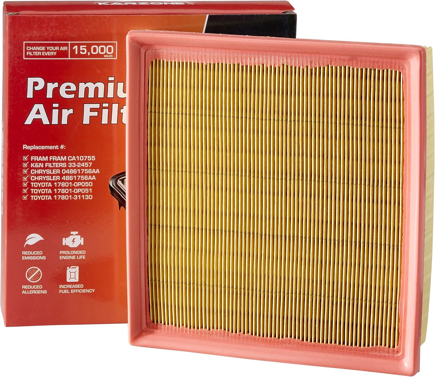 KarZone KAR10755 Panel Air Filter for Cars Replacement