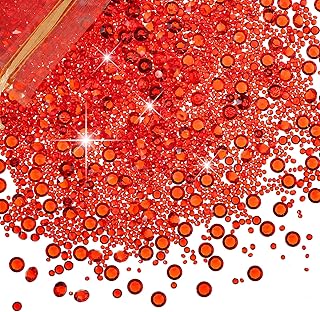 Hicarer 7000 Pieces Diamond Decorations Bling Bling Diamond Vase Filler Acrylic Gem Table Scatter Crystals in Four Sizes Table Decorations for Wedding Birthday Party Bridal Shower(Red)