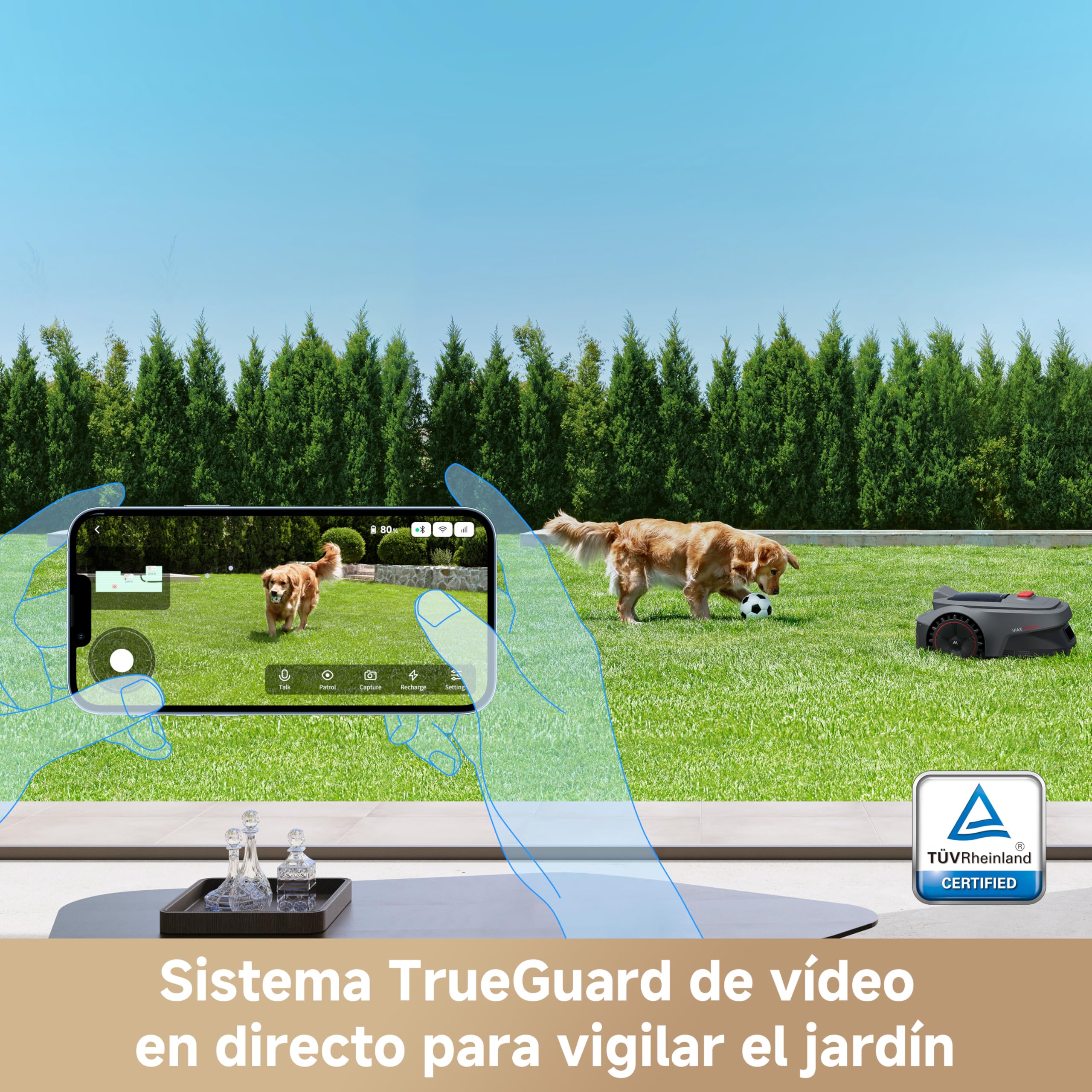 MOVA ViAX 250 Robot cortacésped, mapeo de 250㎡, mapeo con IA sin RTK, LiDAR de 360° + Visión Dual con IA, esquivación de obstáculos Inteligente, trayectorias en Forma de U