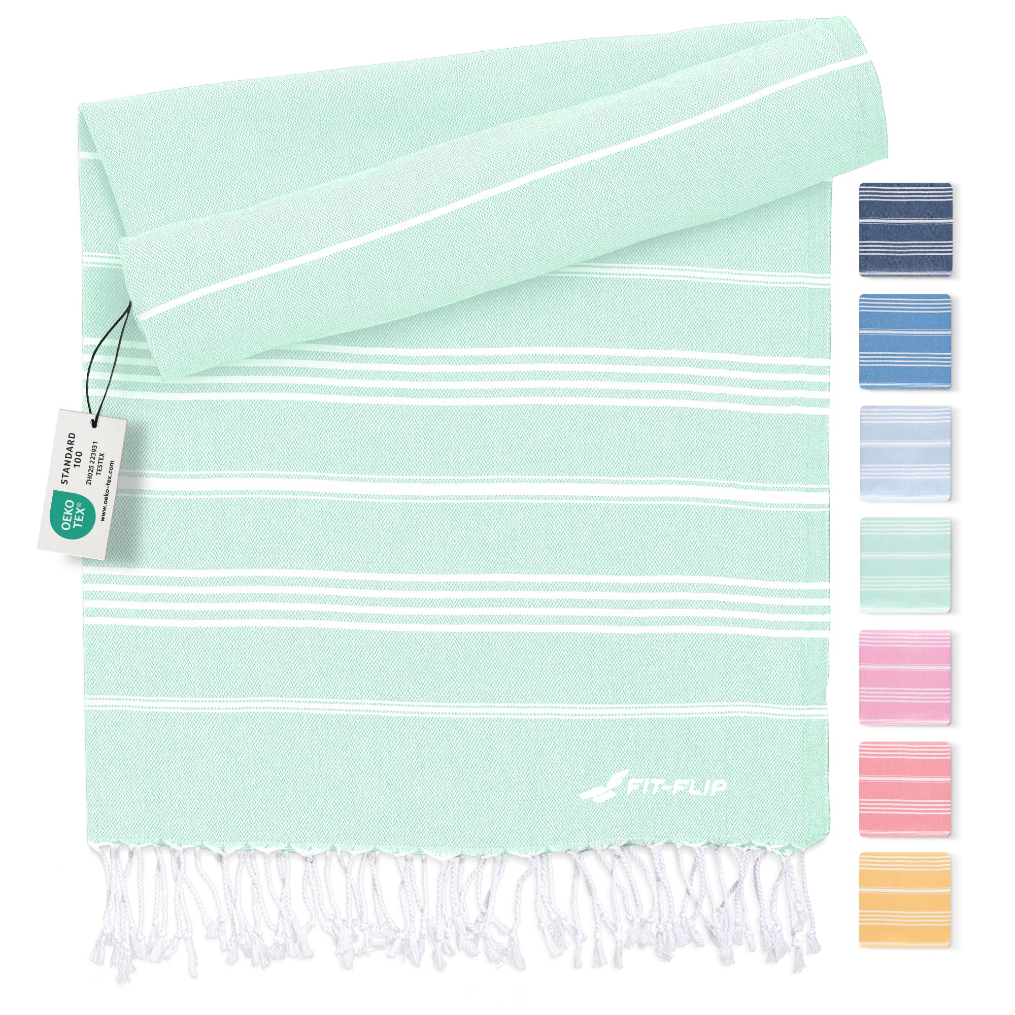 Toalla Hammam – Toallas de playa grandes de algodón 100% reciclado – Toalla turca de secado rápido, Fouta, toalla de playa grande pestemal ideal como toalla gigante de playa y sarong