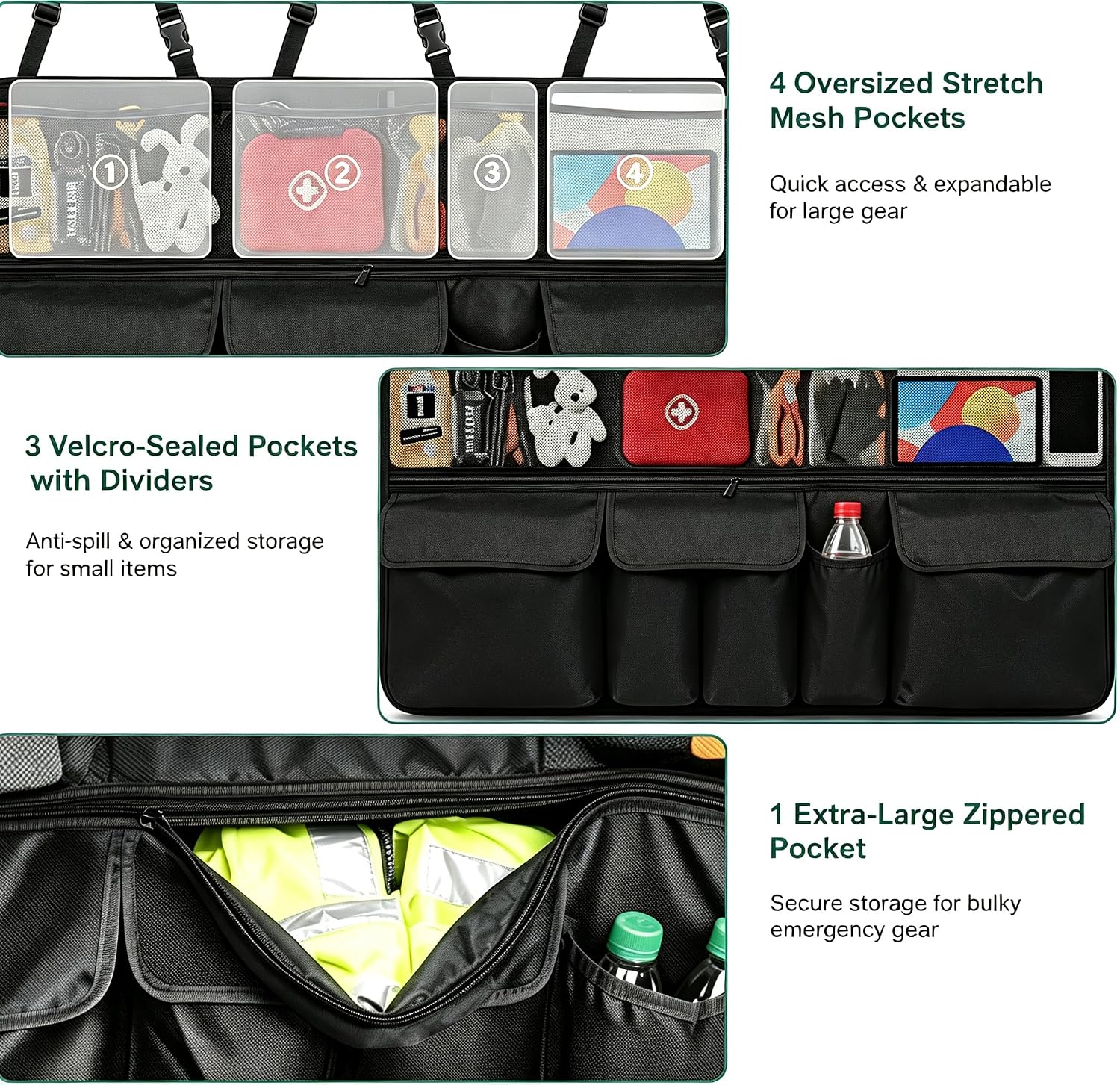 Car Trunk Organizer Foldable Cargo Storage for Tucson with Pockets image 5