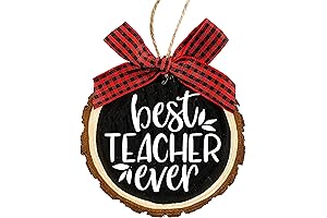 Best Teacher Ever Wood Slice Christmas Ornament: A Cherished Keepsake for Educators