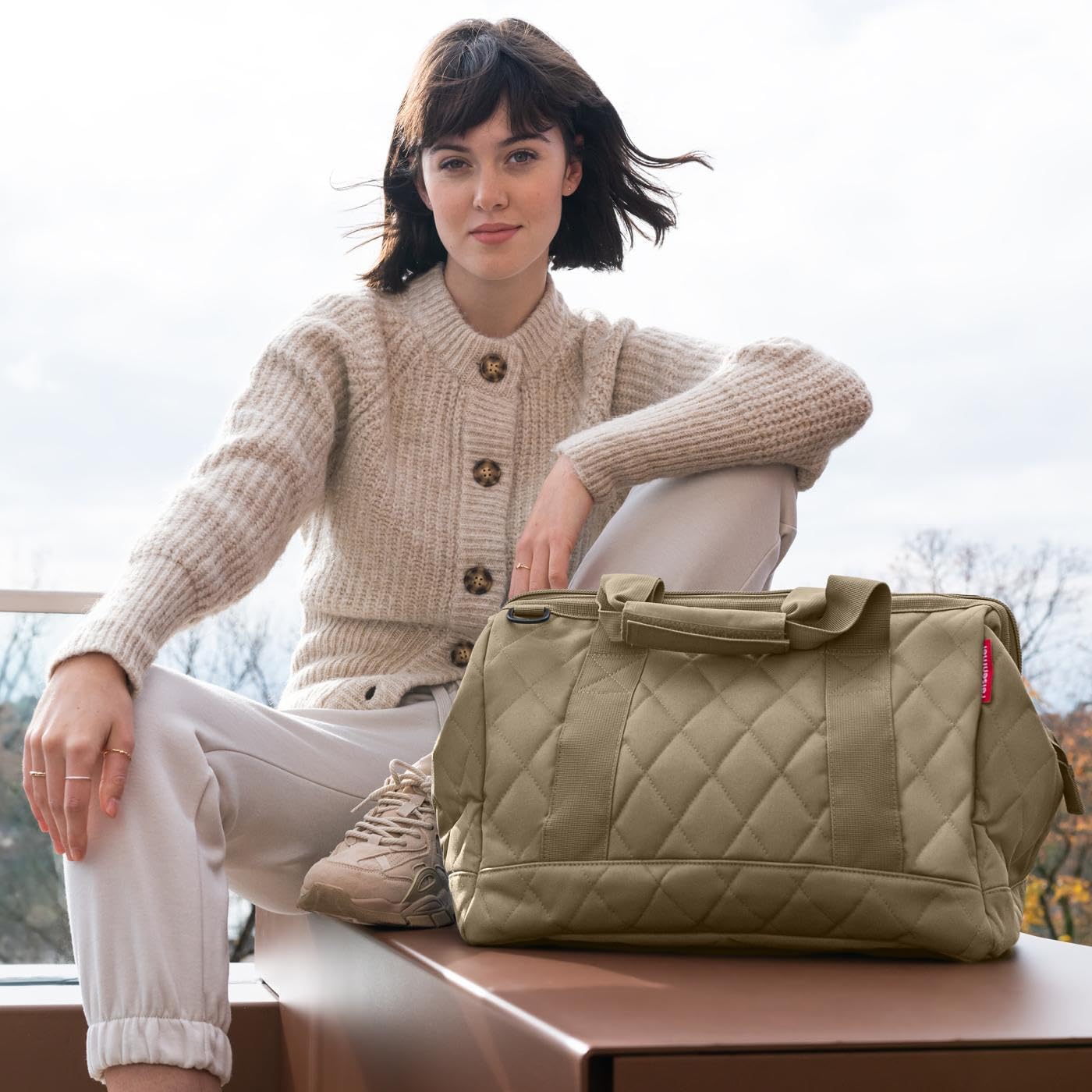 Reisenthel MS5046 ALLROUNDER M RHOMBUS OLIVE Gym Bag Femme RHOMBUS OLIVE Taille Unica