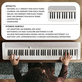 CASIO ct-s1 61鍵盤 casiotone ホワイト Amazon.com: Casio CT-S1 Casiotone 61-Key Portable Keyboard