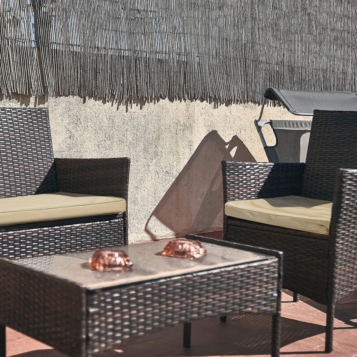 Lounsweer 3 Pcs Outdoor Cushion Covers Patio Cushion Replacement Covers 2 Covers 18 x 18 x 2 and 1 Cover 42 x 18 x 3 for Patio Furniture Outdoor Washable Water Resistant for Couch Garden Sofa (Brown)