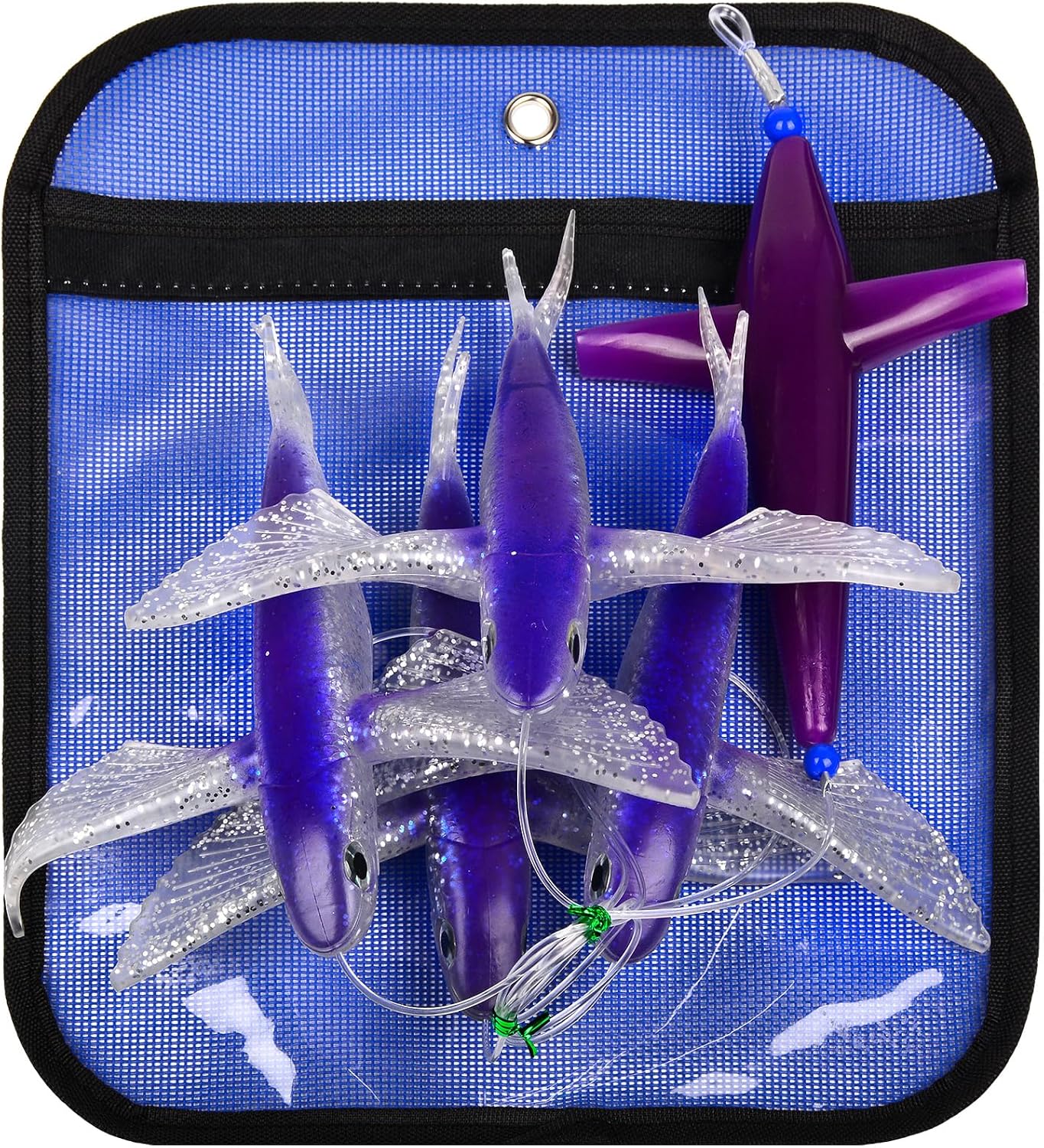Fly Fish Saltwater Trolling Fishing Lures - Daisy Chain Teaser Lures - Flying Fish Teaser Big Game Saltwater Offshore Tuna Mahi Wahoo Fully Rigged Teasers Trolling Lure