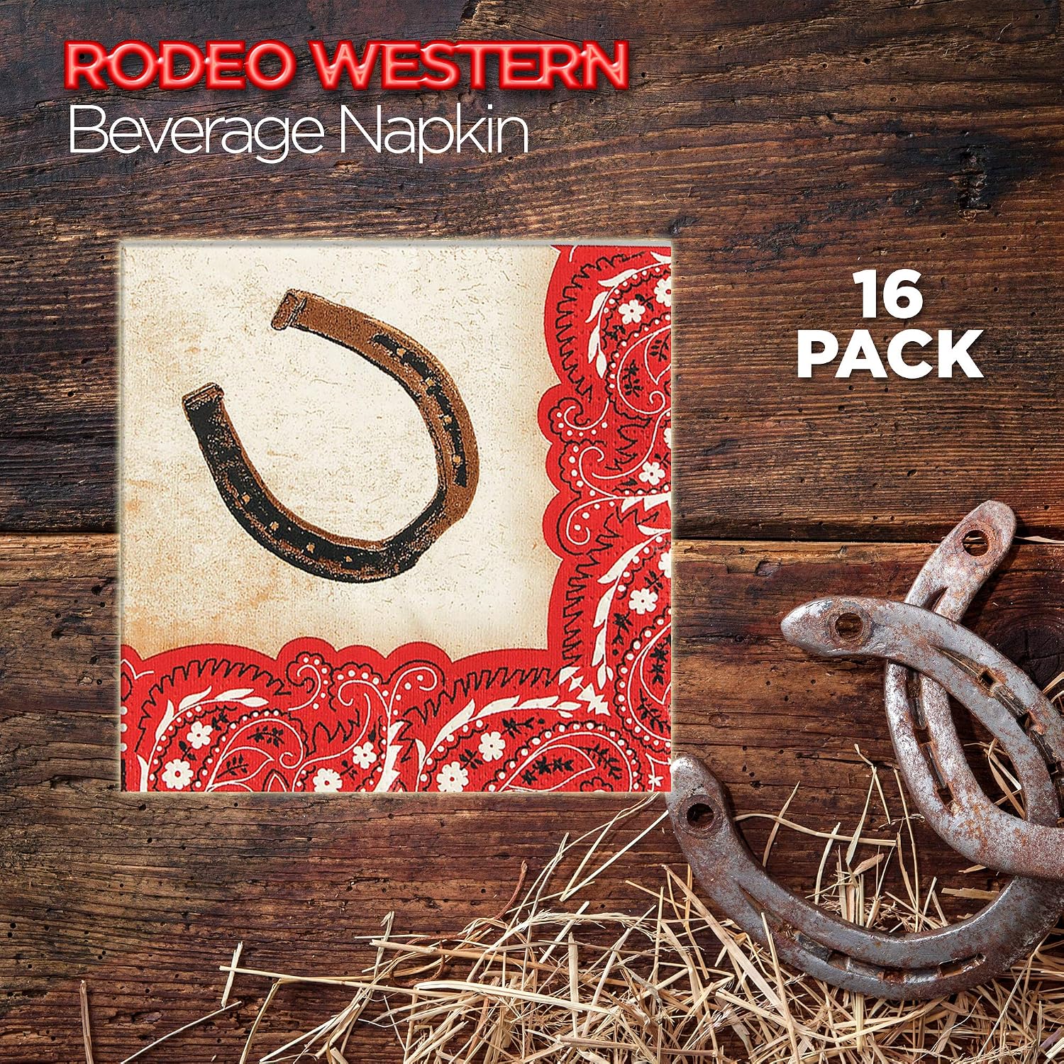 Unique Rodeo Western Party Bundle | Sturdy Plates & Napkins | Great for Cowboy, Texas, Horse, & Wild West Birthday Themed Parties