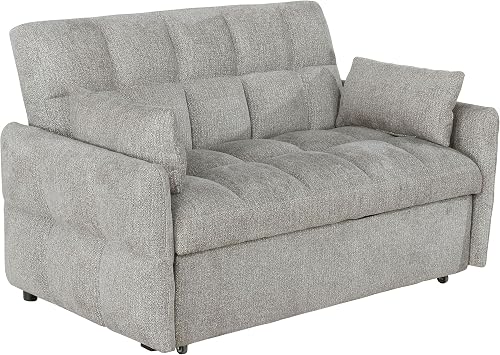 GOWE Alvara Light Grey Tufted Cushion Pull-Out Sleeper Sofa Bed