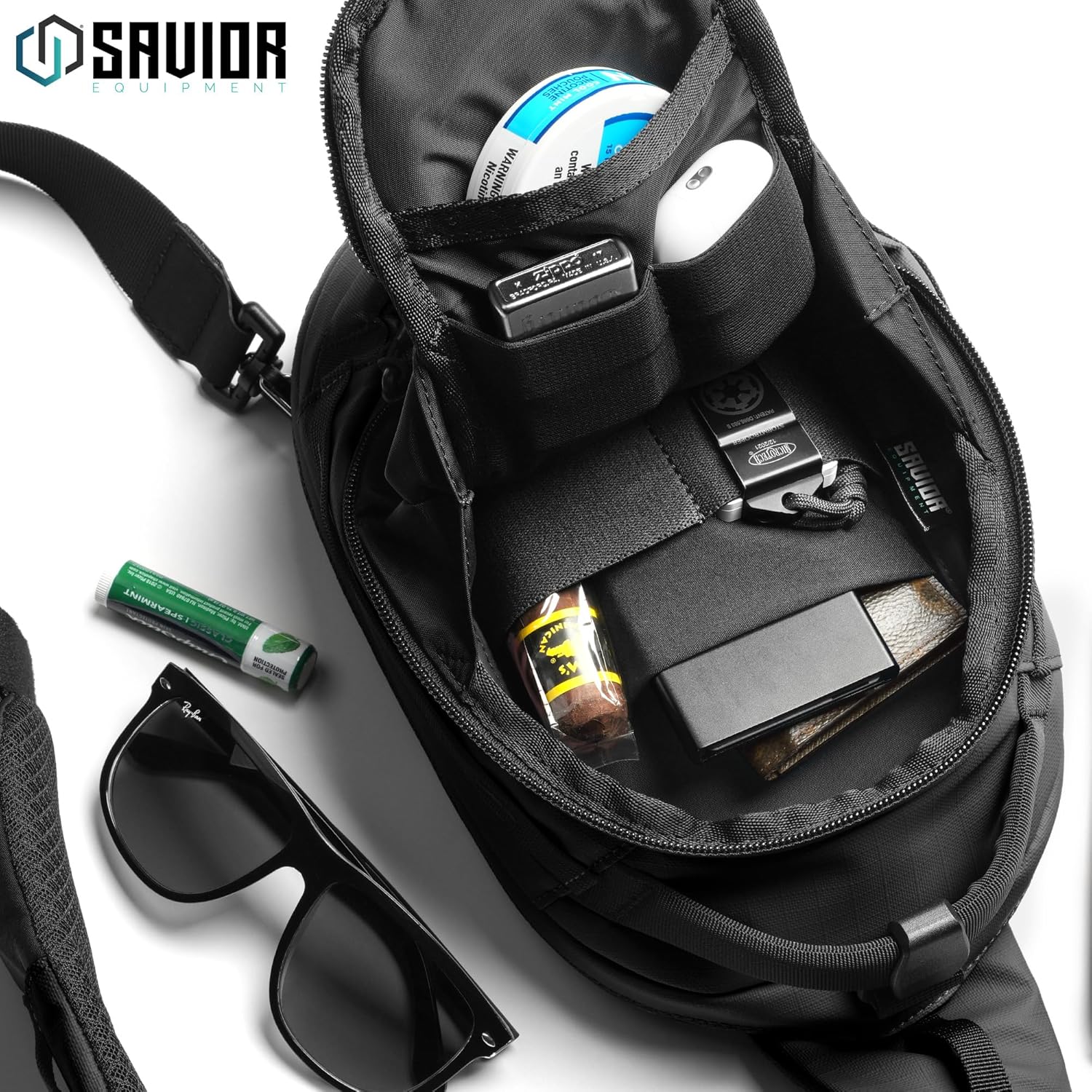 Savior Equipment Obscura Sling Bag Tactical EDC Crossbody Case Pistol Bag, Low-Profile Design Holster Compatible Single Pistol Soft Case with Rapid Access Admin Pocket