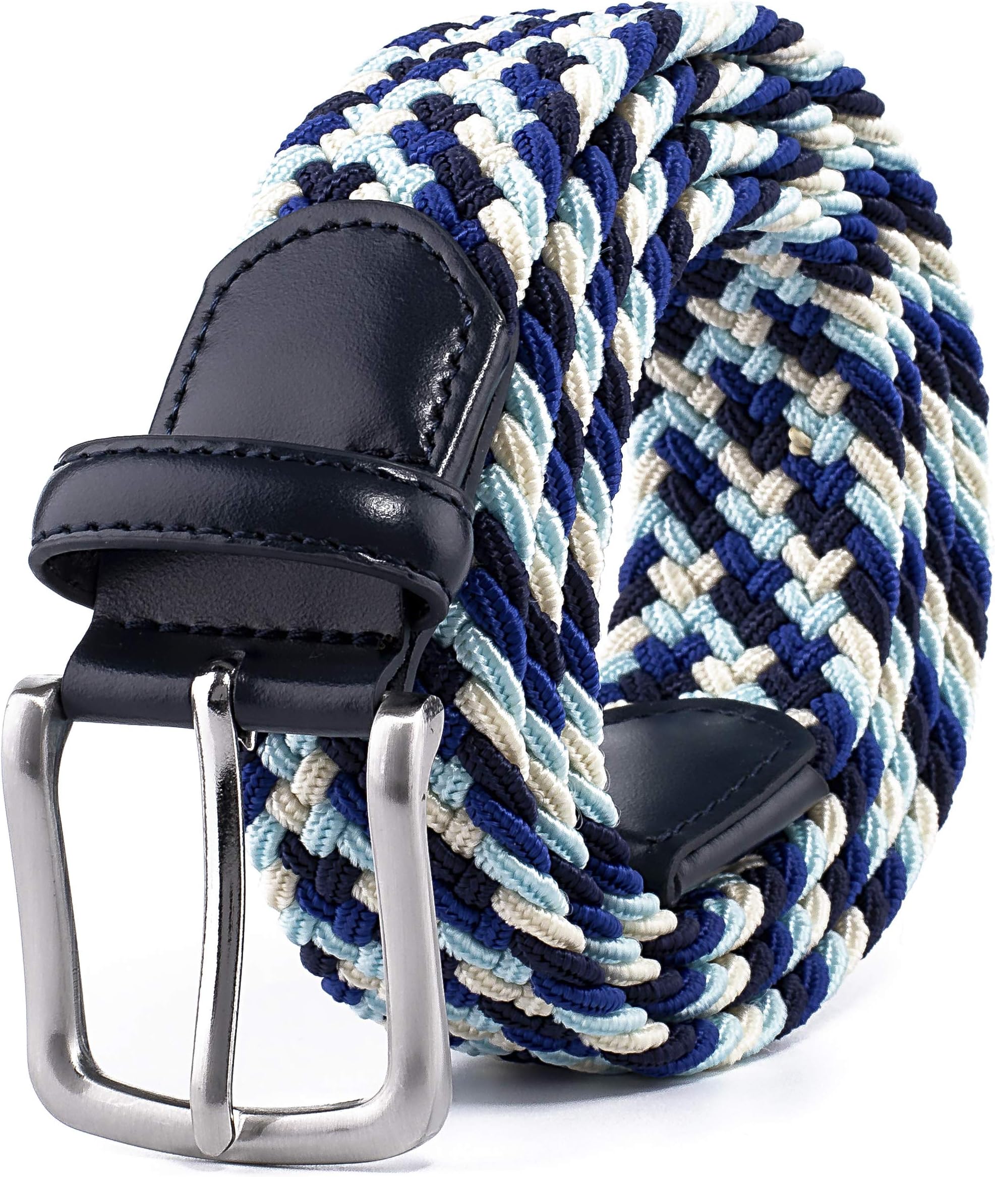 Canvas Elastic Fabric Woven Stretch Braided Belts for Men Women Junior with Multicolored/Full Sizes