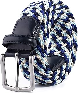 Fabio ValentiCanvas Elastic Fabric Woven Stretch Braided Belts for Men Women Junior with Multicolored/Full Sizes