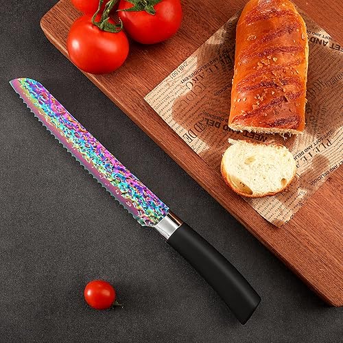 Miniatura 7 de Juego de cuchillos de cocina antiadherentes con almacenamiento de madera, cuchillo de carne dentado, cuchillo de chef, tijeras con afilador, 15